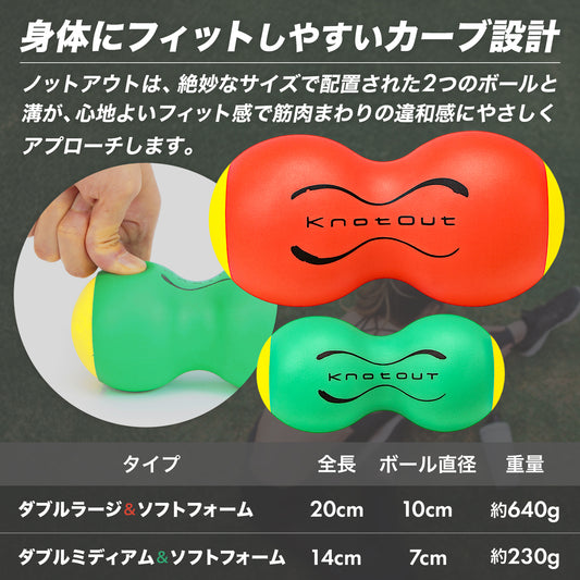 KnotOut｜ノットアウト ピーナッツ型マッサージボール　